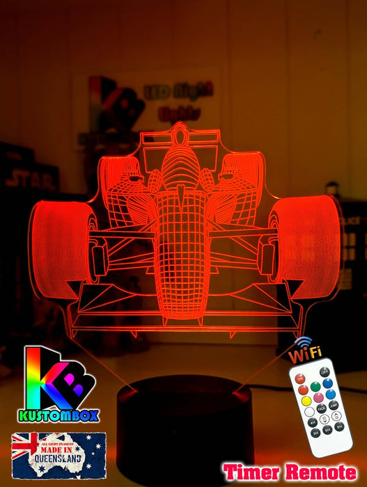 Formula F1 Racing Car 3D - LED Night Light 7 Colours + Remote Control - KustomboxNight Lights & Ambient LightingKustomboxStandard Size