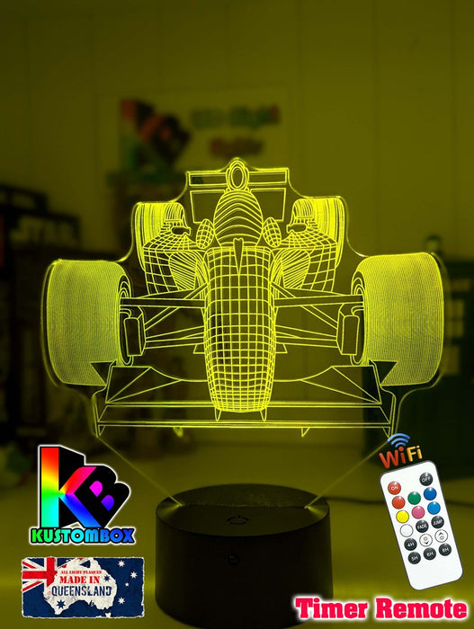 Formula F1 Racing Car 3D - LED Night Light 7 Colours + Remote Control - KustomboxNight Lights & Ambient LightingKustomboxStandard Size