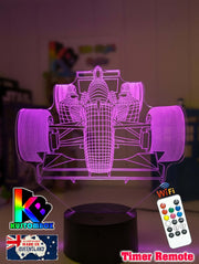 Formula F1 Racing Car 3D - LED Night Light 7 Colours + Remote Control - KustomboxNight Lights & Ambient LightingKustomboxStandard Size