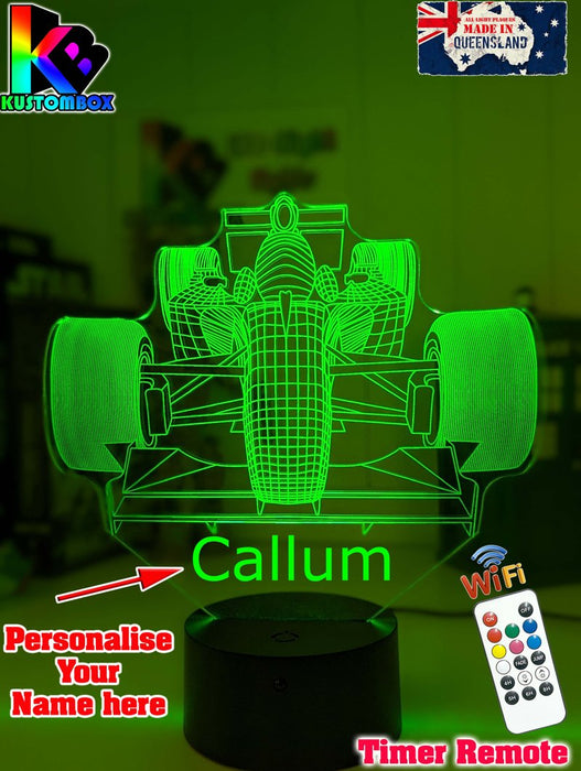 Formula F1 Racing Car 3D - LED Night Light 7 Colours + Remote Control - KustomboxNight Lights & Ambient LightingKustomboxStandard Size