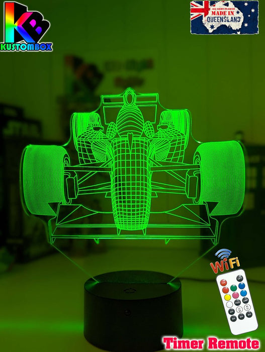 Formula F1 Racing Car 3D - LED Night Light 7 Colours + Remote Control - KustomboxNight Lights & Ambient LightingKustomboxStandard Size