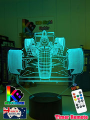Formula F1 Racing Car 3D - LED Night Light 7 Colours + Remote Control - KustomboxNight Lights & Ambient LightingKustomboxStandard Size