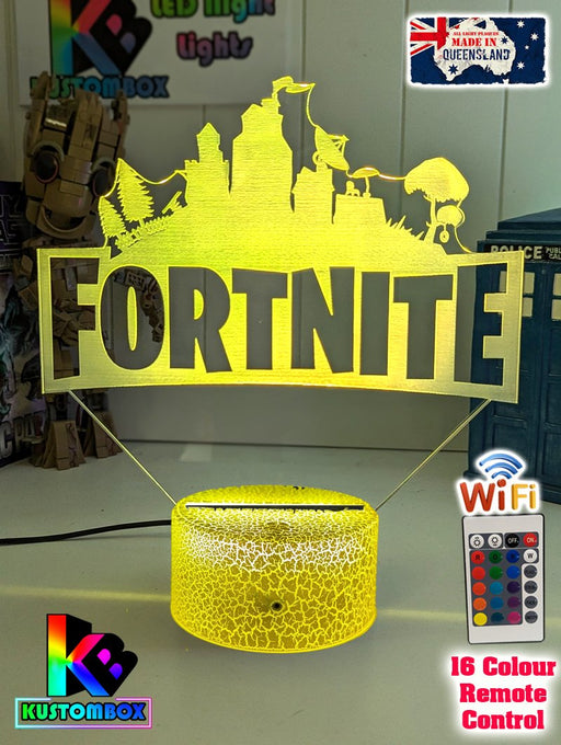 Fortnite Game Logo 3D LED Night Light Lamp for Gamers Room - KustomboxNight Lights & Ambient LightingKustomboxStandard Size 220mm High - No Name