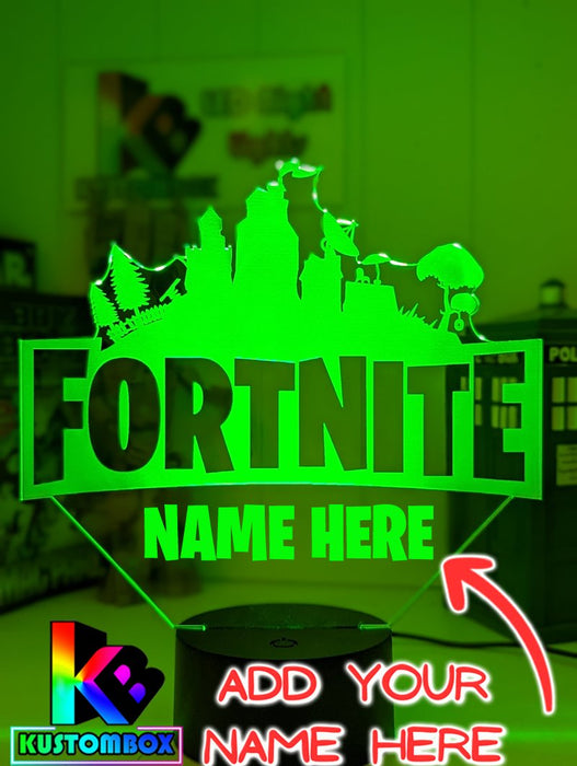 Fortnite Game Logo 3D LED Night Light Lamp for Gamers Room - KustomboxNight Lights & Ambient LightingKustomboxStandard Size 220mm High - No Name