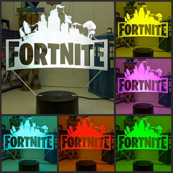 Fortnite Game Logo 3D LED Night Light Lamp for Gamers Room - KustomboxNight Lights & Ambient LightingKustomboxStandard Size 220mm High - No Name