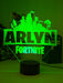 Fortnite Personalised Name Gamer Room Light 3D LED Night Light Lamp - KustomboxNight Lights & Ambient LightingKustomboxStandard Size 220mm HighBlack Base