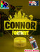 Fortnite Personalised Name Gamer Room Light 3D LED Night Light Lamp - KustomboxNight Lights & Ambient LightingKustomboxStandard Size 220mm HighBlack Base