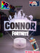 Fortnite Personalised Name Gamer Room Light 3D LED Night Light Lamp - KustomboxNight Lights & Ambient LightingKustomboxStandard Size 220mm HighBlack Base