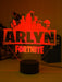 Fortnite Personalised Name Gamer Room Light 3D LED Night Light Lamp - KustomboxNight Lights & Ambient LightingKustomboxStandard Size 220mm HighBlack Base