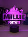 Fortnite Personalised Name Gamer Room Light 3D LED Night Light Lamp - KustomboxNight Lights & Ambient LightingKustomboxStandard Size 220mm HighBlack Base