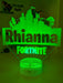 Fortnite Personalised Name Gamer Room Light 3D LED Night Light Lamp - KustomboxNight Lights & Ambient LightingKustomboxStandard Size 220mm HighBlack Base