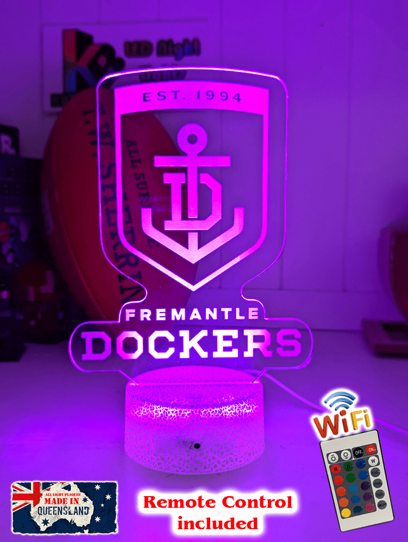 FREEMANTLE DOCKERS Australian Football Club 3D LED Night Light - KustomboxNight Lights & Ambient LightingKustomboxStandard Size