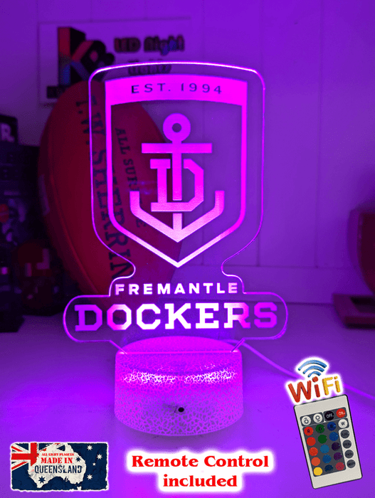 FREEMANTLE DOCKERS Australian Football Club 3D LED Night Light - KustomboxNight Lights & Ambient LightingKustomboxStandard Size
