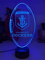 Fremantle dockers 3D LED lamp with custom name and 16-colour glow.