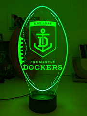 Fremantle dockers 3D LED ball night light – 16-colour remote lamp for kids, bar or mancave.