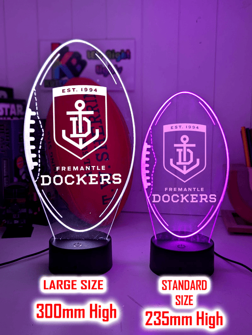 Freemantle Dockers Australian Football Club 3D LED Night Light  size chart lamps 