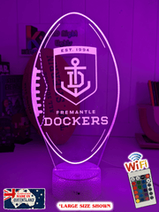 Freemantle Dockers Australian Football Club 3D LED Night Light white crackle base 