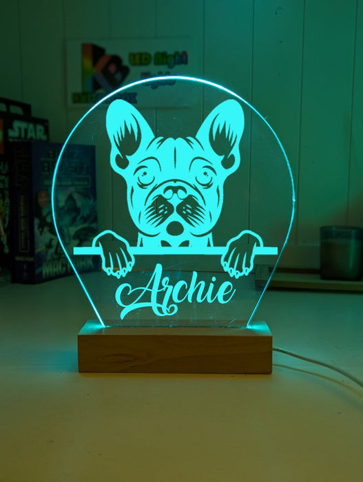 French Bulldog Pet Personalised Name 3D LED Room Light Decor - KustomboxNight Lights & Ambient LightingKustomboxStandard Size