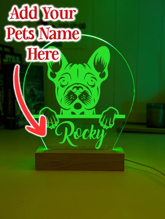 French Bulldog Pet Personalised Name 3D LED Room Light Decor - KustomboxNight Lights & Ambient LightingKustomboxStandard Size