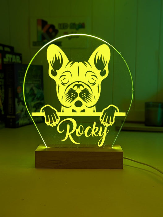 French Bulldog Pet Personalised Name 3D LED Room Light Decor - KustomboxNight Lights & Ambient LightingKustomboxStandard Size