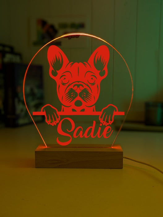 French Bulldog Pet Personalised Name 3D LED Room Light Decor - KustomboxNight Lights & Ambient LightingKustomboxStandard Size