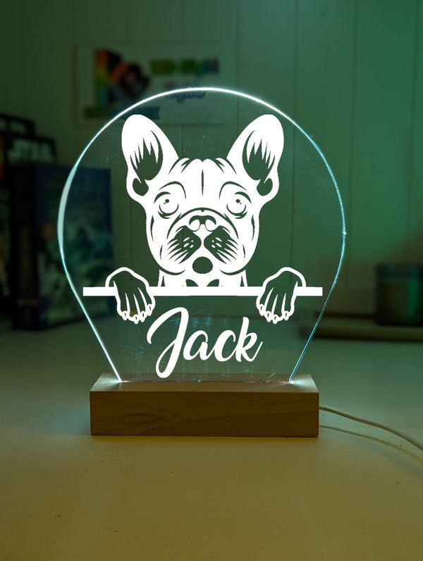 French Bulldog Pet Personalised Name 3D LED Room Light Decor - KustomboxNight Lights & Ambient LightingKustomboxStandard Size