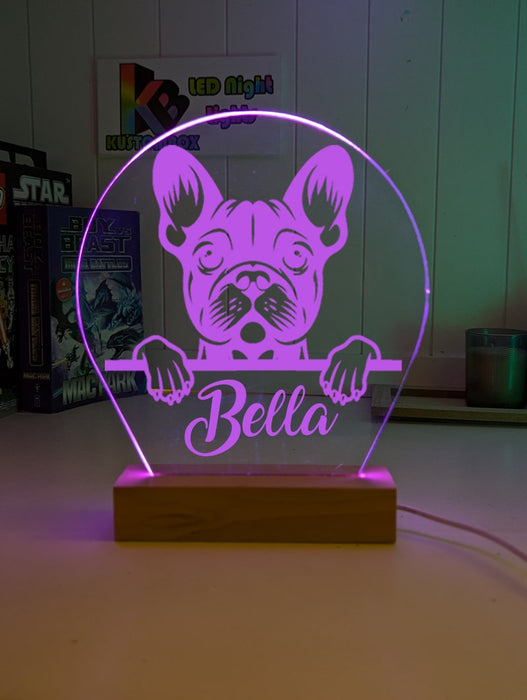 French Bulldog Pet Personalised Name 3D LED Room Light Decor - KustomboxNight Lights & Ambient LightingKustomboxStandard Size