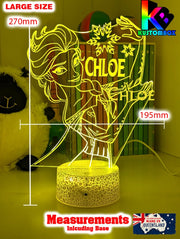 Frozen Elsa Personalised Name 3D LED Night Light Childrens Lamp - KustomboxNight Lights & Ambient LightingKustomboxStandard Size - No Name