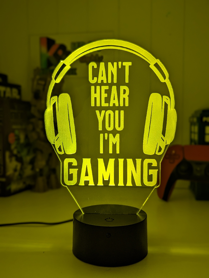 Gamer earphones Im gaming personalised 3d Night light 
