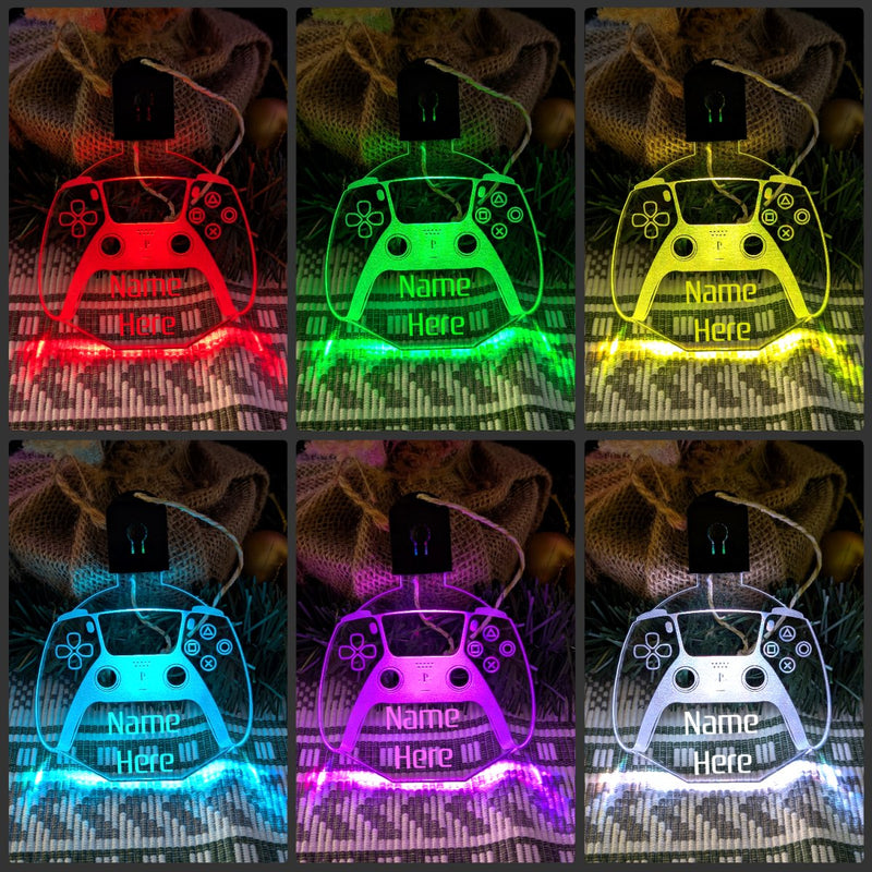 Gaming Controller Personalised Bauble Decoration 3D Light Ups - KustomboxNight Lights & Ambient LightingKustomboxBauble - Standard Size