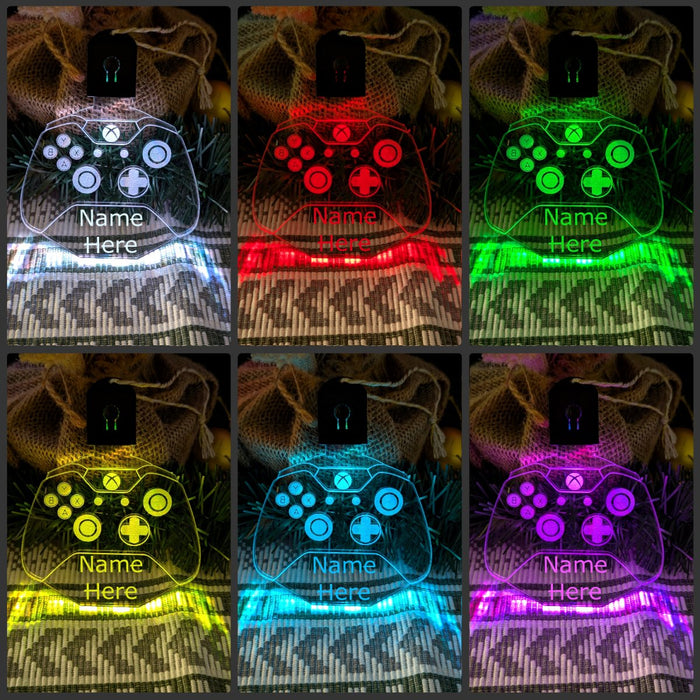 Gaming Controller Personalised Bauble Decoration 3D Light Ups - KustomboxNight Lights & Ambient LightingKustomboxBauble - Standard Size
