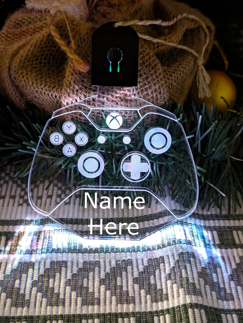 Gaming Controller Personalised Bauble Decoration 3D Light Ups - KustomboxNight Lights & Ambient LightingKustomboxBauble - Standard Size