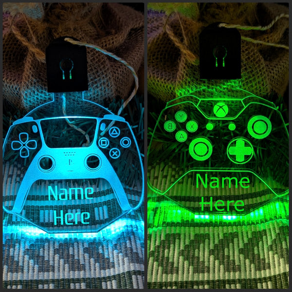 Gaming Controller Personalised Bauble Decoration 3D Light Ups - KustomboxNight Lights & Ambient LightingKustomboxBauble - Standard Size
