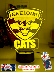 Geelong Cats Australian Football Club 3D LED Night Light Lamp - KustomboxNight Lights & Ambient LightingKustomboxStandard Size
