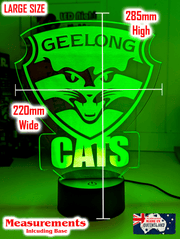 Geelong Cats Australian Football Club 3D LED Night Light Lamp - KustomboxNight Lights & Ambient LightingKustomboxStandard Size