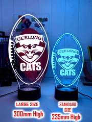 Geelong Cats Football Australian Football Club 3D LED Night Light  size chart 