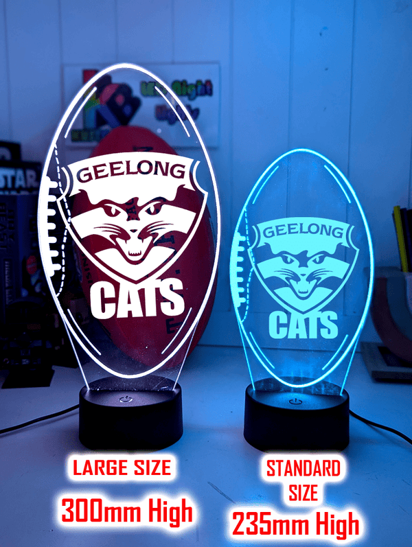 Geelong Cats Football Australian Football Club 3D LED Night Light  size chart 
