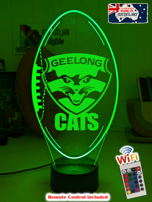 Geelong Cats Football Australian Football Club 3D LED Night Light - KustomboxNight Lights & Ambient LightingKustomboxStandard Size