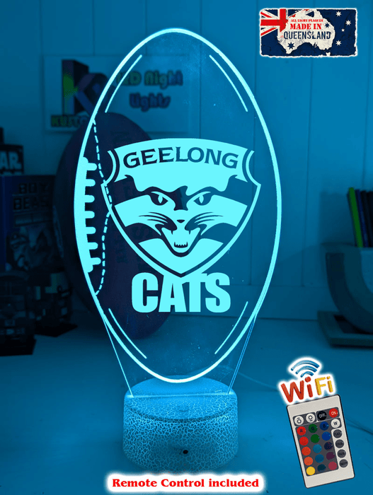 Geelong Cats Football Australian Football Club 3D LED Night Light - KustomboxNight Lights & Ambient LightingKustomboxStandard Size
