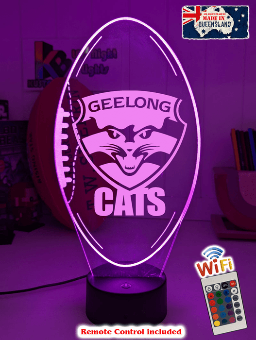 Geelong Cats Football Australian Football Club 3D LED Night Light - KustomboxNight Lights & Ambient LightingKustomboxStandard Size