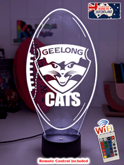 Geelong Cats Football Australian Football Club 3D LED Night Light - KustomboxNight Lights & Ambient LightingKustomboxStandard Size