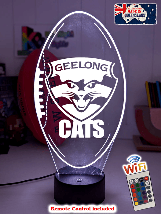 Geelong Cats Football Australian Football Club 3D LED Night Light - KustomboxNight Lights & Ambient LightingKustomboxStandard Size