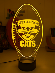 Geelong Cats 3D LED ball light – AFL team décor for man caves, bars or fan spaces