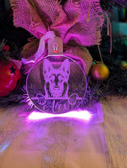 German Shepherd Dog Personalised Name Christmas Light Bauble Decoration - KustomboxNight Lights & Ambient LightingKustomboxBauble - Standard Size