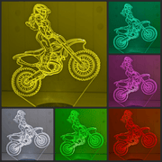 Girl Motocross Dirt Bike Rider Custom Name 3D LED Night Light - KustomboxNight Lights & Ambient LightingKustomboxLarge Custom Name
