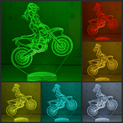 Girl Motocross Dirt Bike Rider Custom Name 3D LED Night Light - KustomboxNight Lights & Ambient LightingKustomboxStandard Custom Name