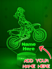 Girl Motocross Dirt Bike Rider Custom Name 3D LED Night Light - KustomboxNight Lights & Ambient LightingKustomboxStandard Custom Name
