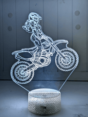Girl Motocross Dirt Bike Rider Custom Name 3D LED Night Light - KustomboxNight Lights & Ambient LightingKustomboxStandard Custom Name