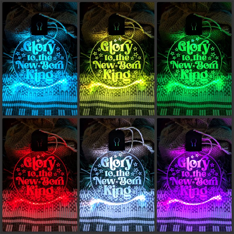 Glory to the New Born King Christmas Bauble 3d LED Night Light Decoration - KustomboxNight Lights & Ambient LightingKustomboxBauble - Standard Size