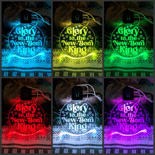 Glory to the New Born King Christmas Bauble 3d LED Night Light Decoration - KustomboxNight Lights & Ambient LightingKustomboxBauble - Standard Size